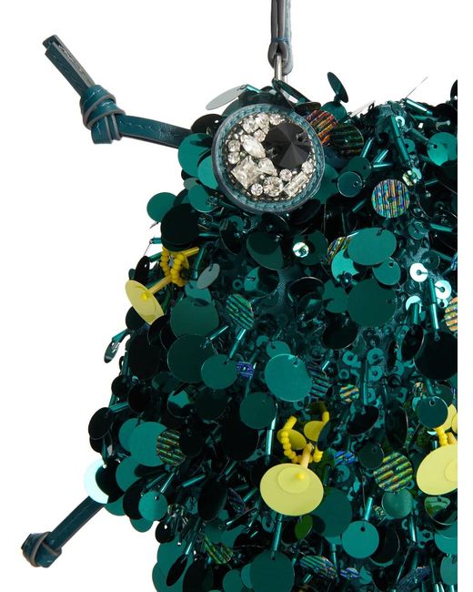 Anya Hindmarch Green Sequin Beetle Tote Bag