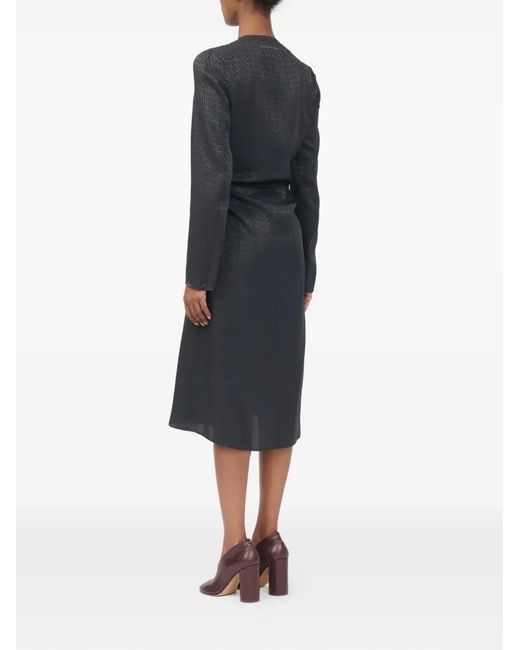 MM6 by Maison Margiela Black Jacquard Wrap Dress
