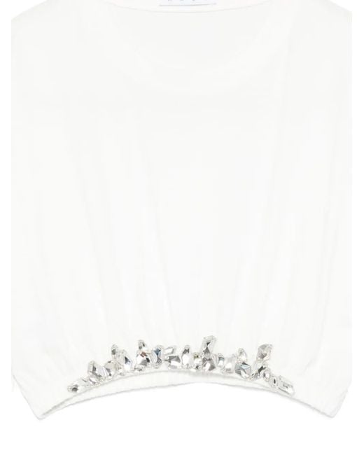 Area White Crystal-Embellished Sweater