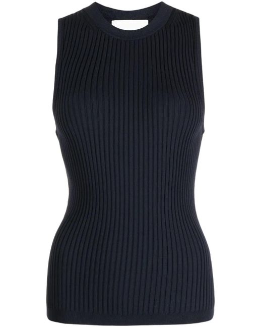 3.1 Phillip Lim Blue Sleeveless Ribbed-Knit Top