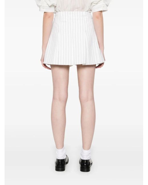 Sacai White Striped Shorts