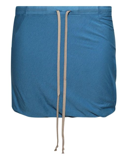 Rick Owens Blue Buds Drawstring Mini Skirt