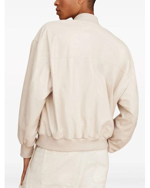 Brunello Cucinelli Natural Luxurious Leather Jacket For