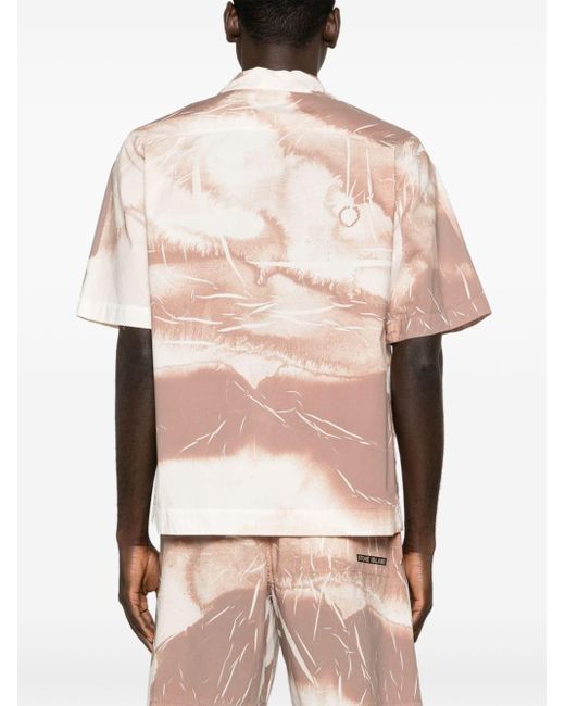 Stone Island White Abstract-print Short-sleeve Shirt for men