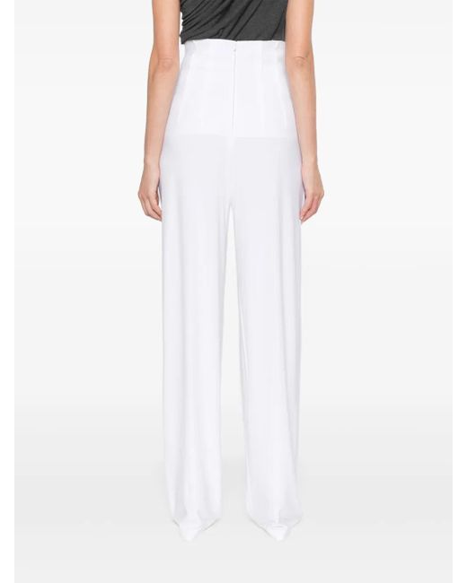 Pantalon Plissé À Taille Haute Norma Kamali en coloris White