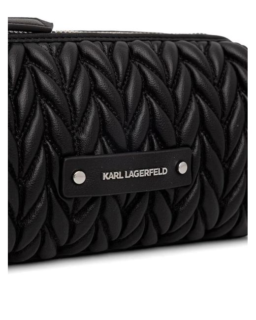 Karl Lagerfeld Black Quilted Leather Shoulder Bag