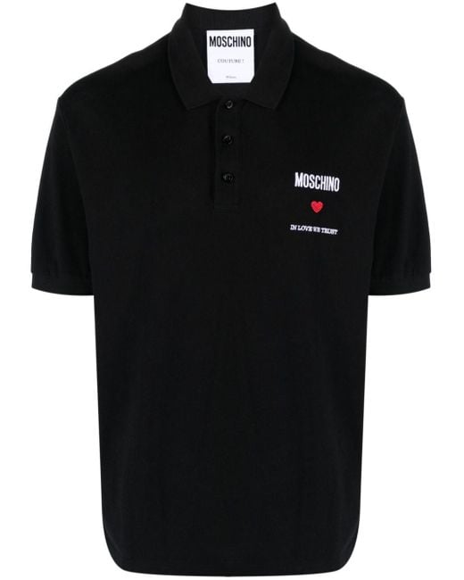 Moschino Poloshirt mit Logo-Stickerei in Black für Herren