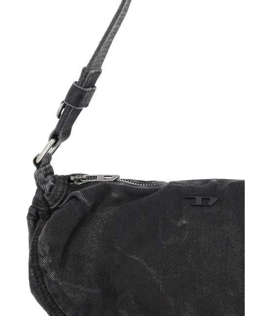 Bolso de hombro Rave con logo en relieve DIESEL de color Black