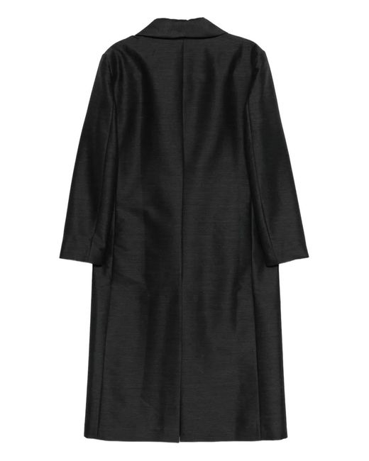 Alberta Ferretti Black Single-Breasted Coat