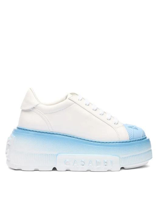 Casadei Blue Nexus Platform Lace-Up Trainers