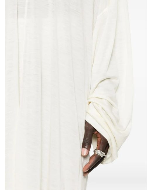 Rick Owens White Draped Long T-Shirt for men