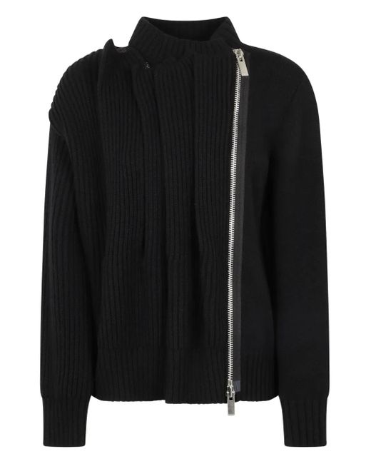 Sacai ジップ カーディガン Black