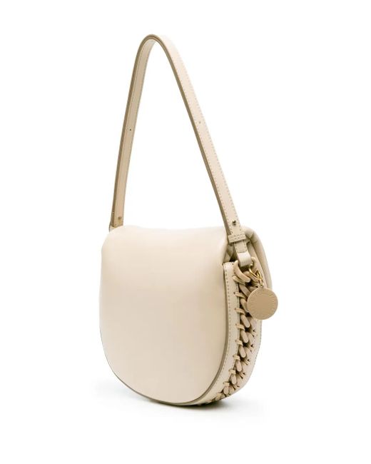 Stella McCartney White Frayme Chain-Link Faux-Leather Shoulder Bag