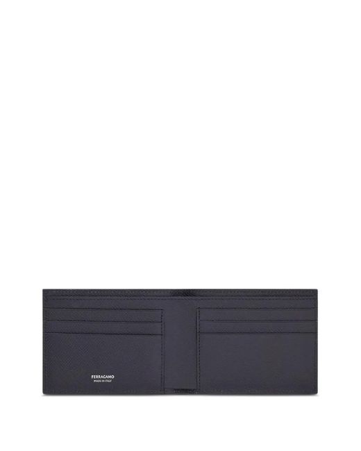 Ferragamo Blue Gancini Leather Cardholder for men
