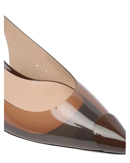 Gianvito Rossi Natural Slingback Transparent-Toe Pumps