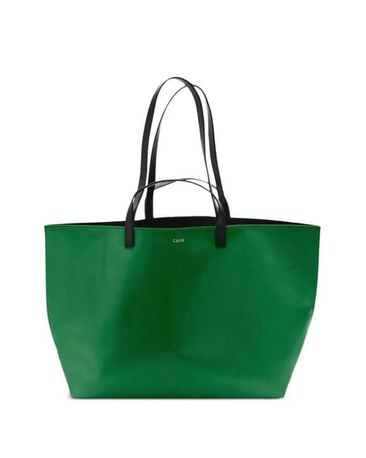 CAHU Green Le Pratique Logo-Print Tote Bag