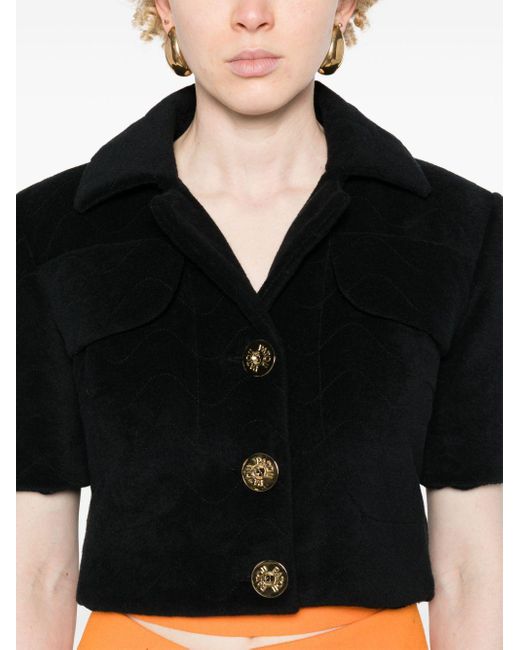 Patou Black Terry-cloth Cropped Jacket