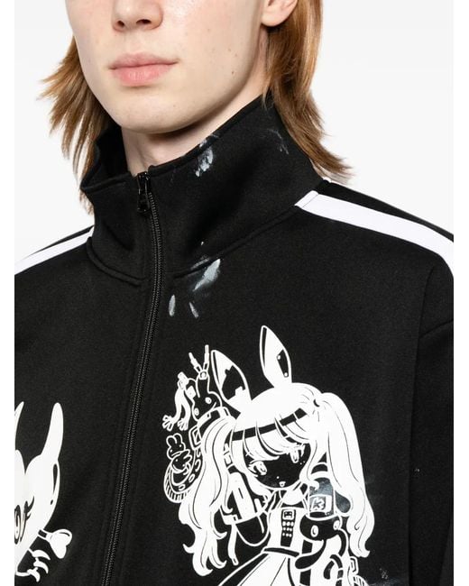 Kidill Black Graphic-Print Jacket for men
