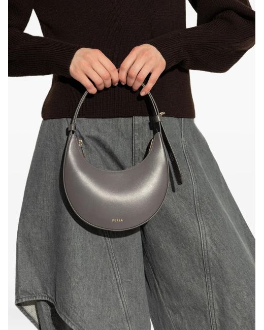 Furla Gray Crescent Top-Handle Bag
