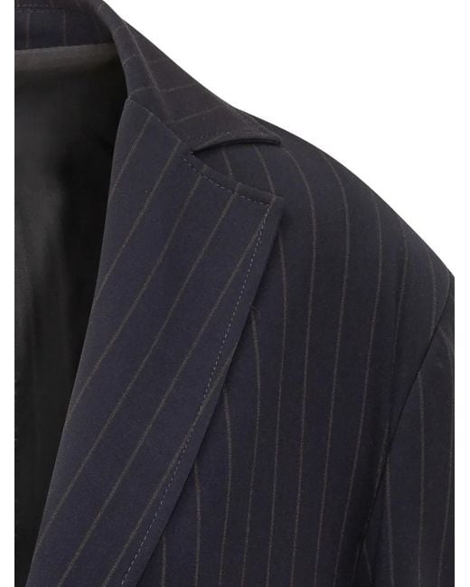 LE SULLY STUDIO Blue Veste Boutonnée À Fines Rayures