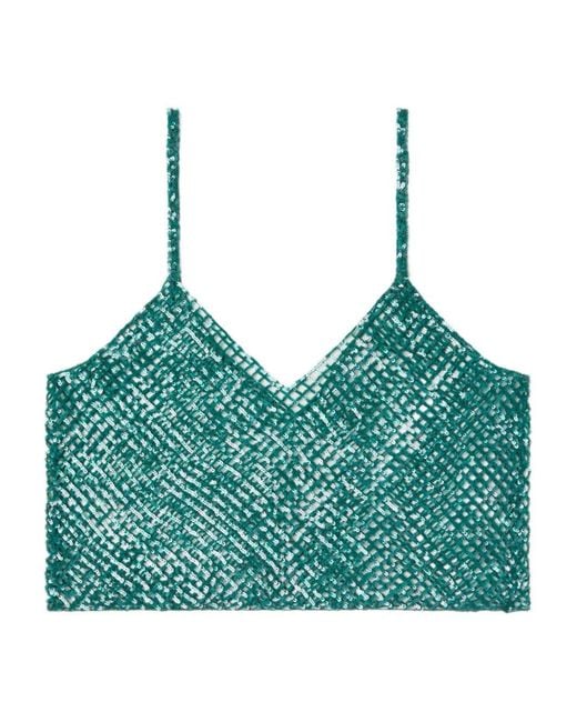 Alanui Green Nothing But Light V-Neck Tank Top