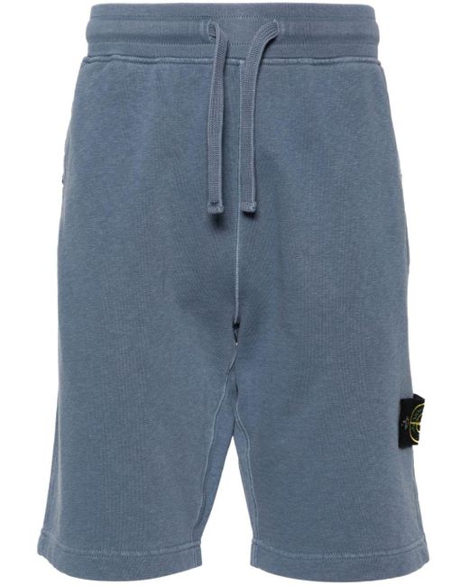 Stone Island Blue Compass-badge Track Shorts for men