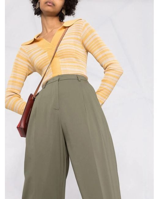 Blanca Vita Black Pressed-Crease Cropped Trousers