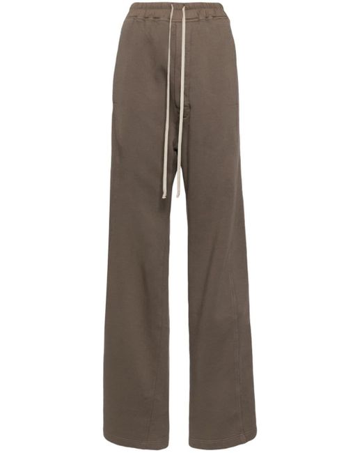 Drawstring cotton wide-leg trousers Rick Owens de color Brown