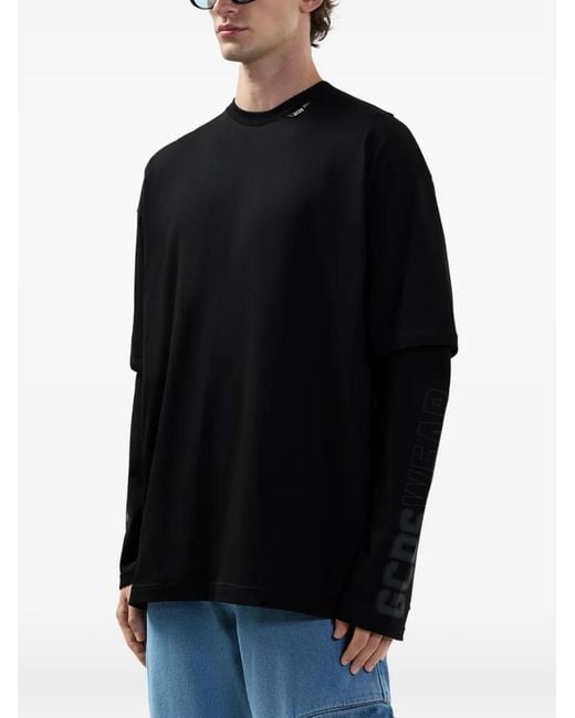 Gcds Black Long-Sleeve T-Shirt for men