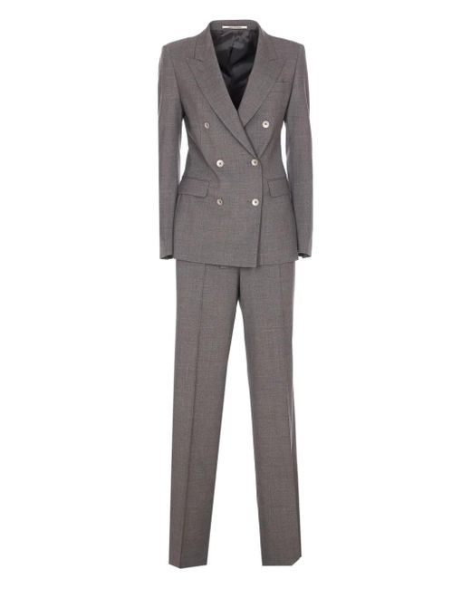 Tagliatore Gray Double-Breasted Wool Blazer