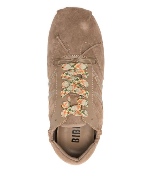 Bibi Lou Brown Panelled Low-Top Sneakers