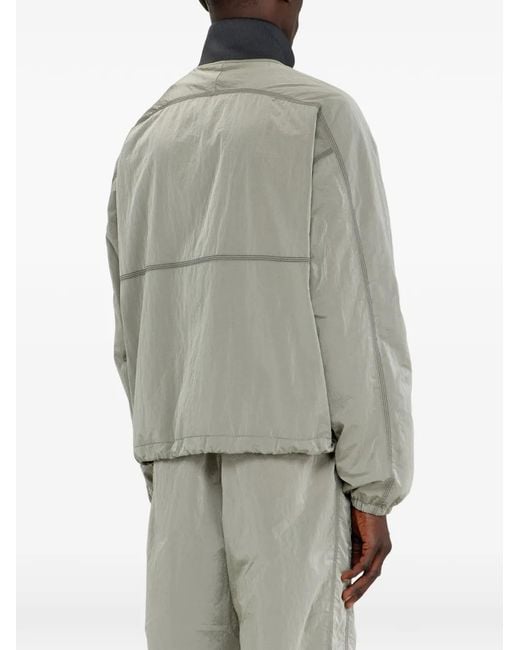 DIESEL Gray Nylon Jacket With Crinkle Effect for men