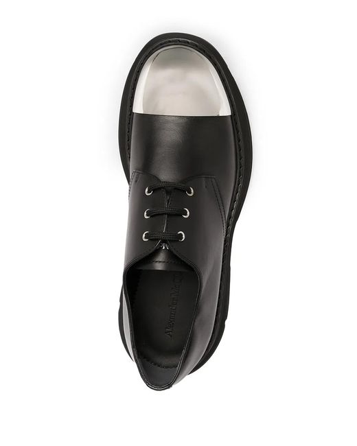 McQueen Black Tread Derby Shoes for men