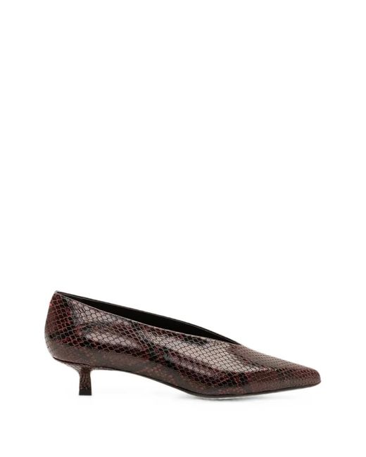 Aeyde Brown Clara Snake-Print Pumps