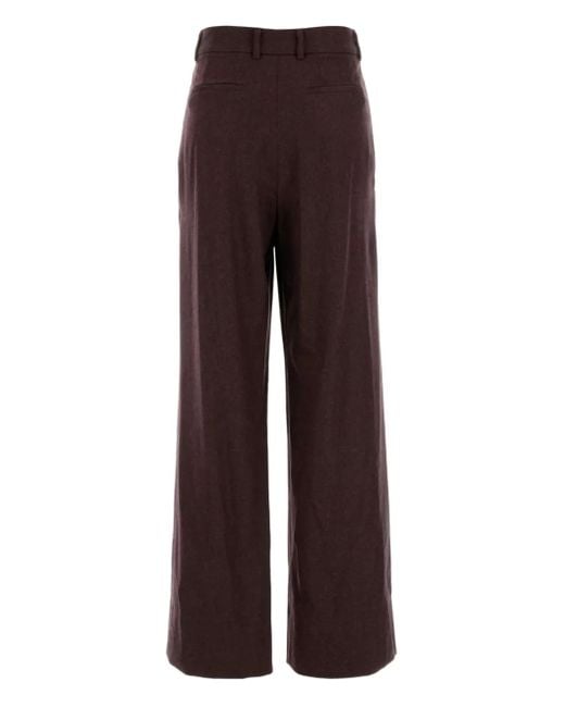 PT Torino Brown Pleated Front-pockets Trousers