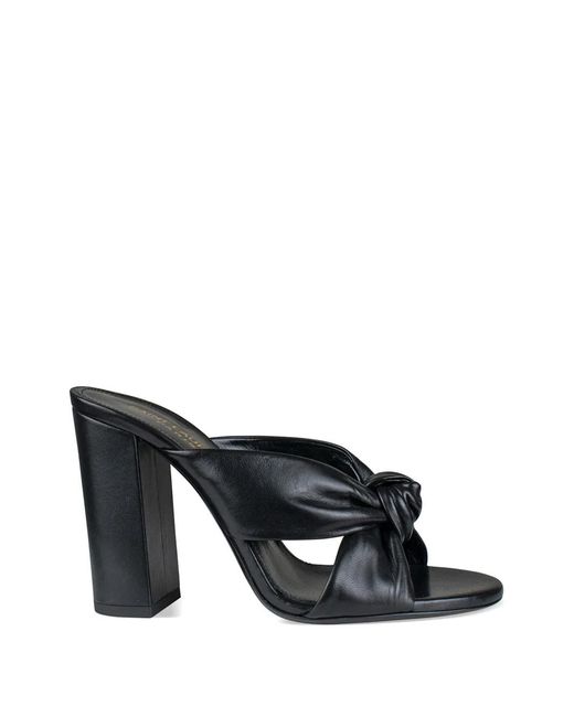 Saint Laurent Women's Black Loulou Bow-Detail Sandals