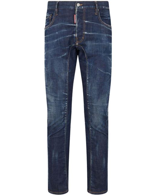DSquared² Straight-Leg-Jeans mit Logo in Blue für Herren