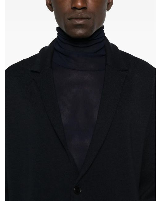 Roberto Collina Black Two-Button Patch-Pocket Blazer for men