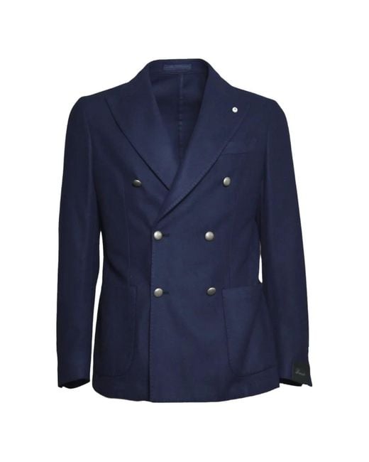 Brando Blue Double-Breasted Blazer for men