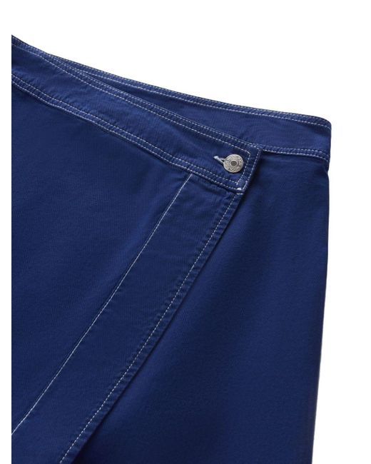 Woolrich Blue Cotton-twill Wrap Skirt