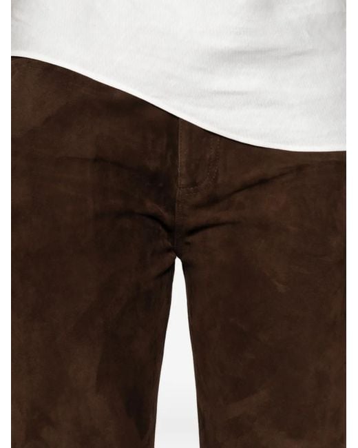 Arma Brown Suede Panel Trousers