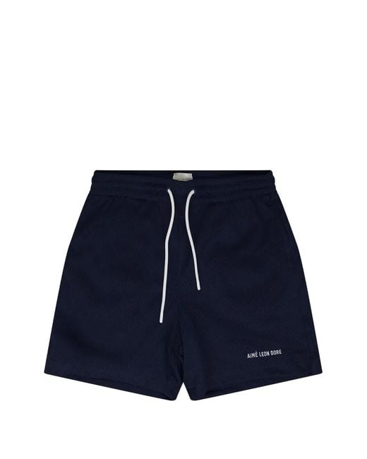 Aimé Leon Dore Blue Logo-Print Mesh Shorts for men