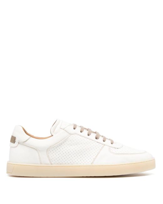 Barrett White Leather Lace-up Sneakers for men