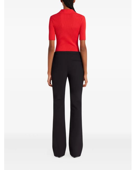 Polo de canalé Courreges de color Red