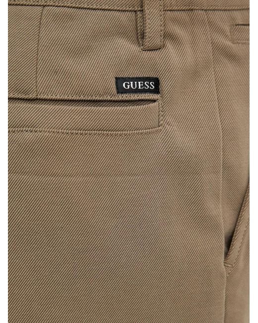 Guess Natural Pleated Twill Trousers for men