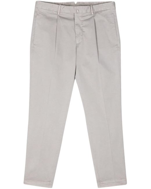 Dell'Oglio Gray Tapered Cotton Chino Trousers for men