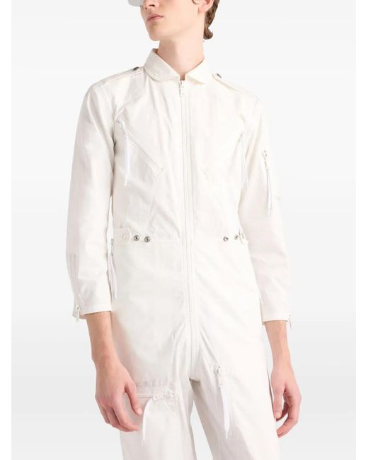 Prada White Cotton Jumpsuit for men
