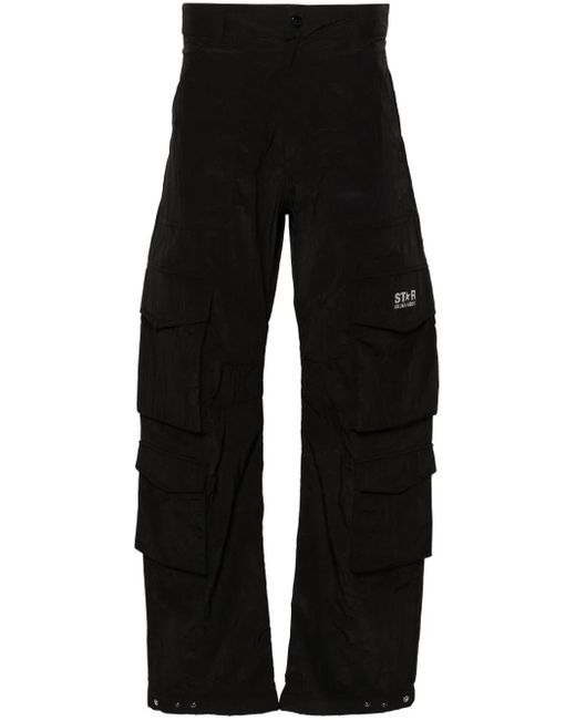Golden Goose Deluxe Brand Cargo Broek Met Wijde Pijpen in het Black voor heren