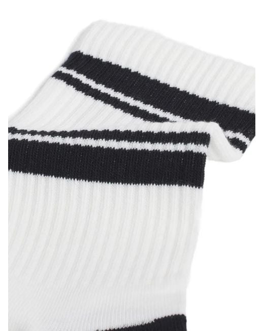 Café Kitsuné White Striped Ribed Socks for men
