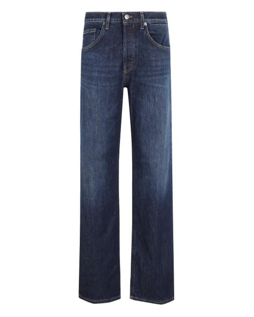 Jeans Con Applicazione Logo di Dondup in Blue